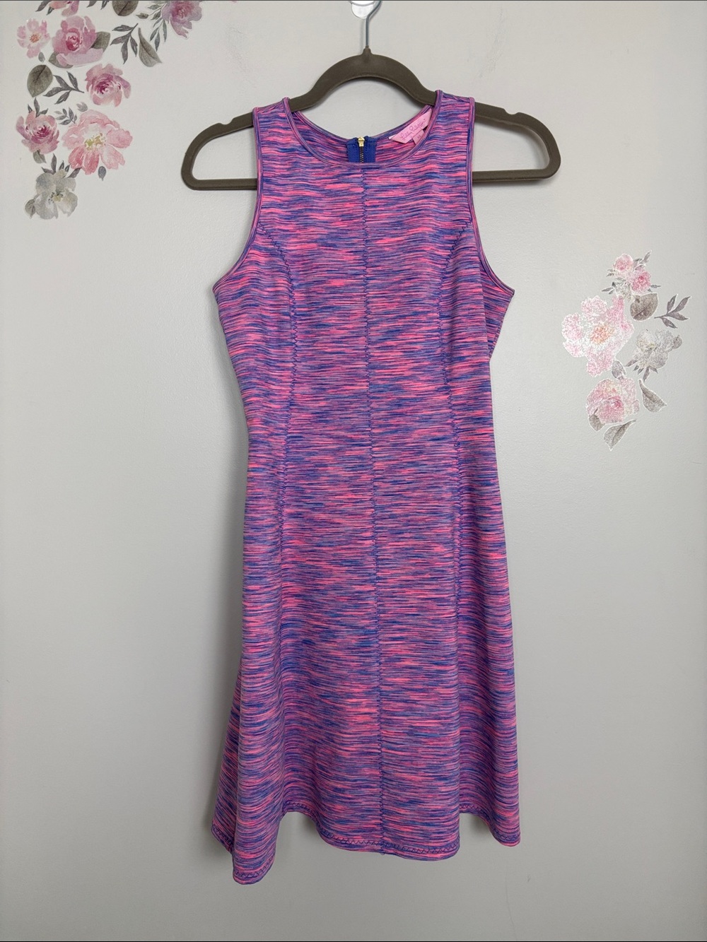 Lilly Pulitzer Pink Purple Spandex Blend A Line Dress - XS